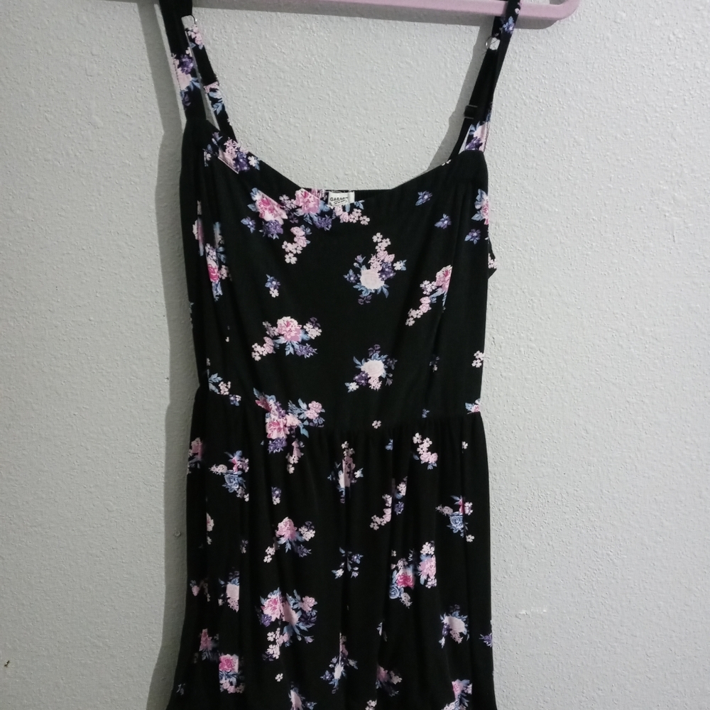 Black with pink flowerd dress